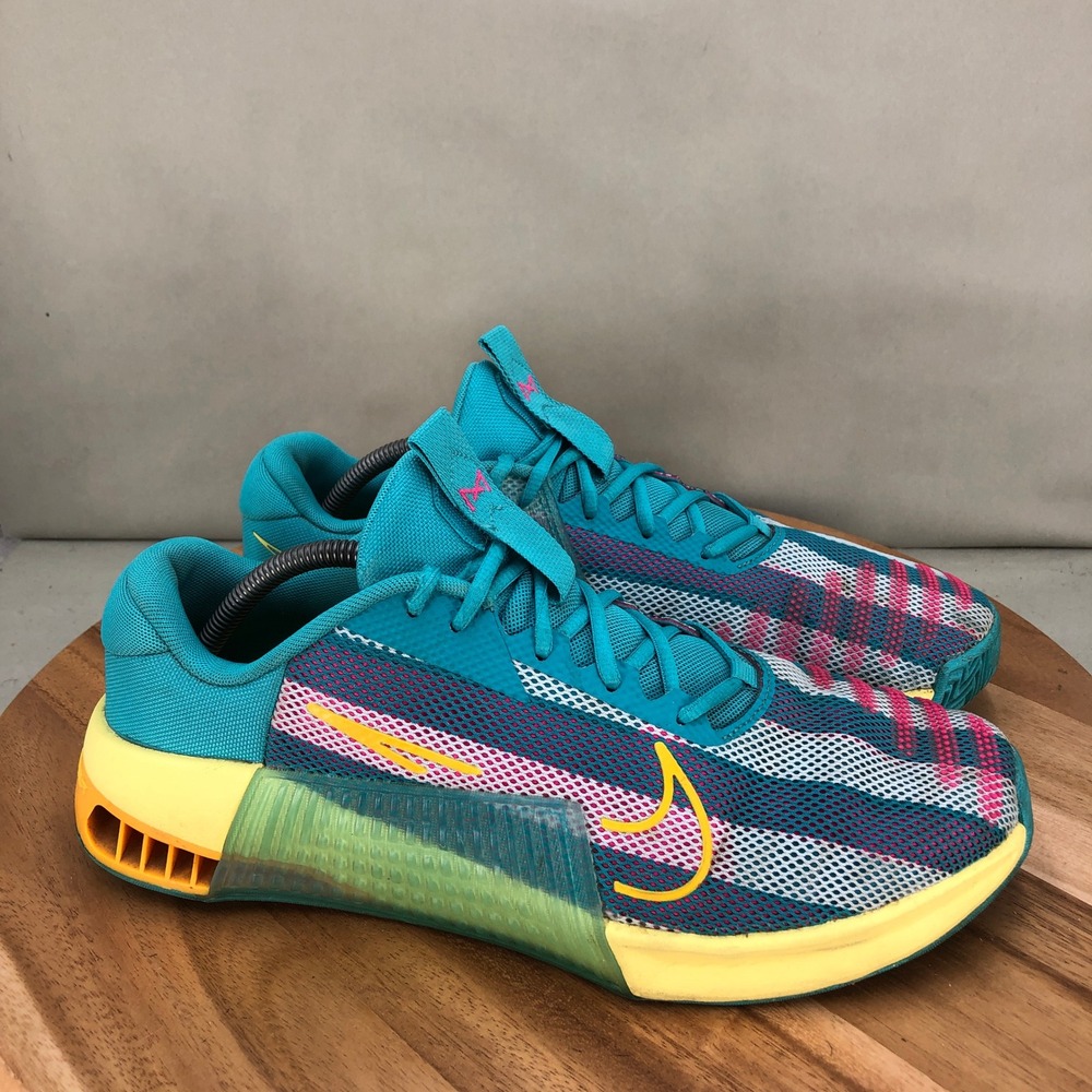 Nike Metcon 9 Mens Training Shoes Teal Yellow Pink DZ2616-300 Size 11.5